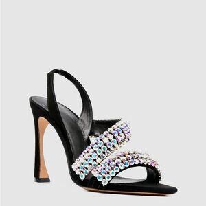 Alexandre Birman Black Heels with Sparkling Rhinestones